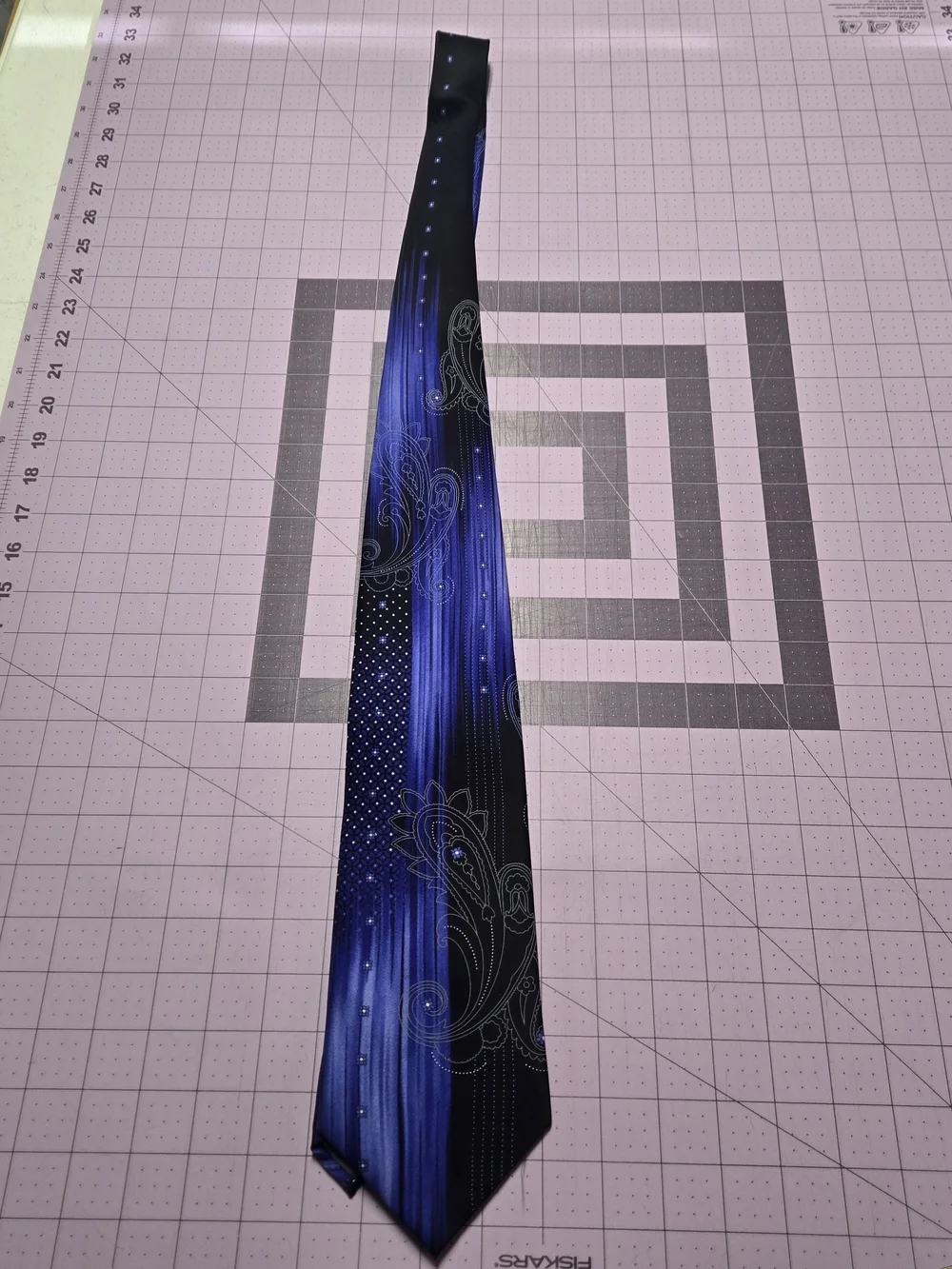 Stacy Adams 100% Silk Blue Black Paisley Men's Necktie 4